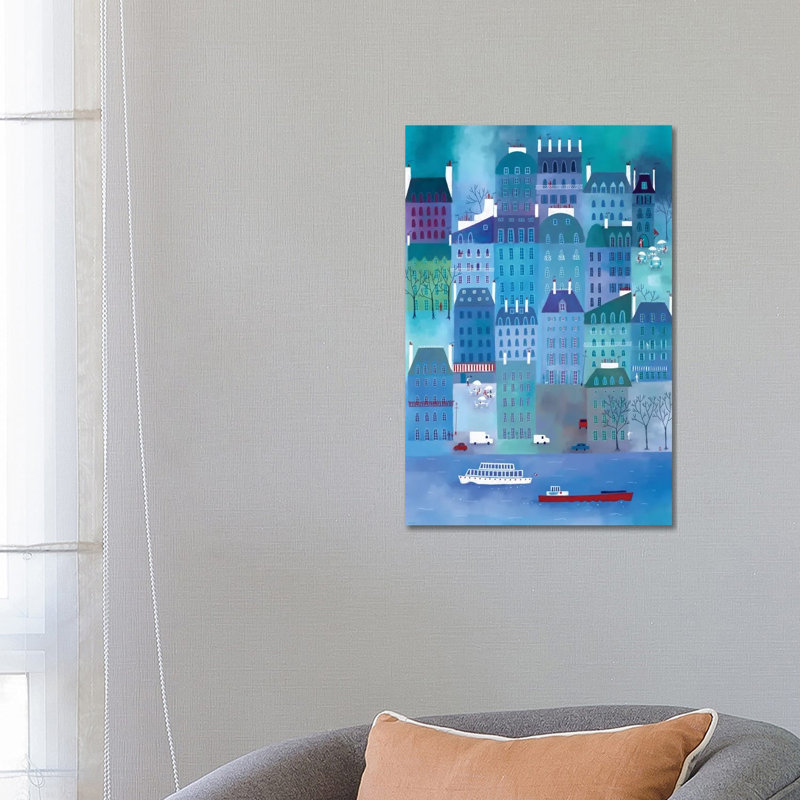 Paris Blues 1 Piece Wrapped Canvas Wall Art, 66.04 cm H x 45.72 cm W