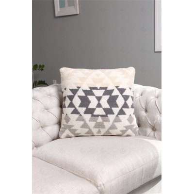 Housse de coussin à motif tribal luxueux - GRIS / BEIGE