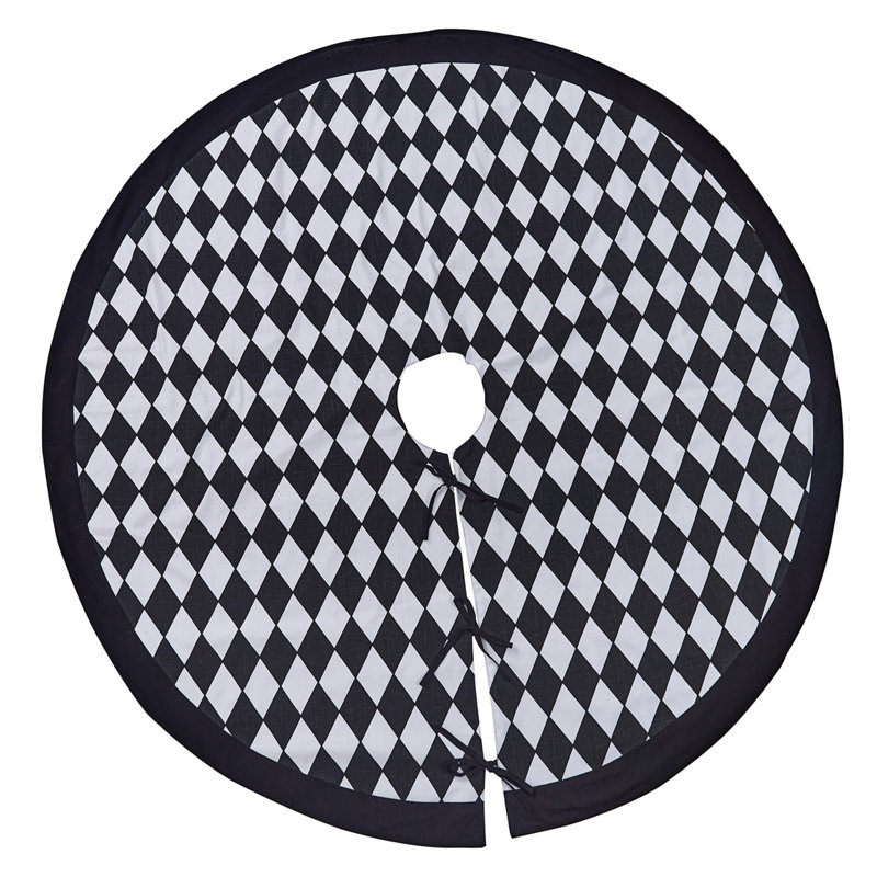Black and White Diamond Pattern Cotton Tree Skirt