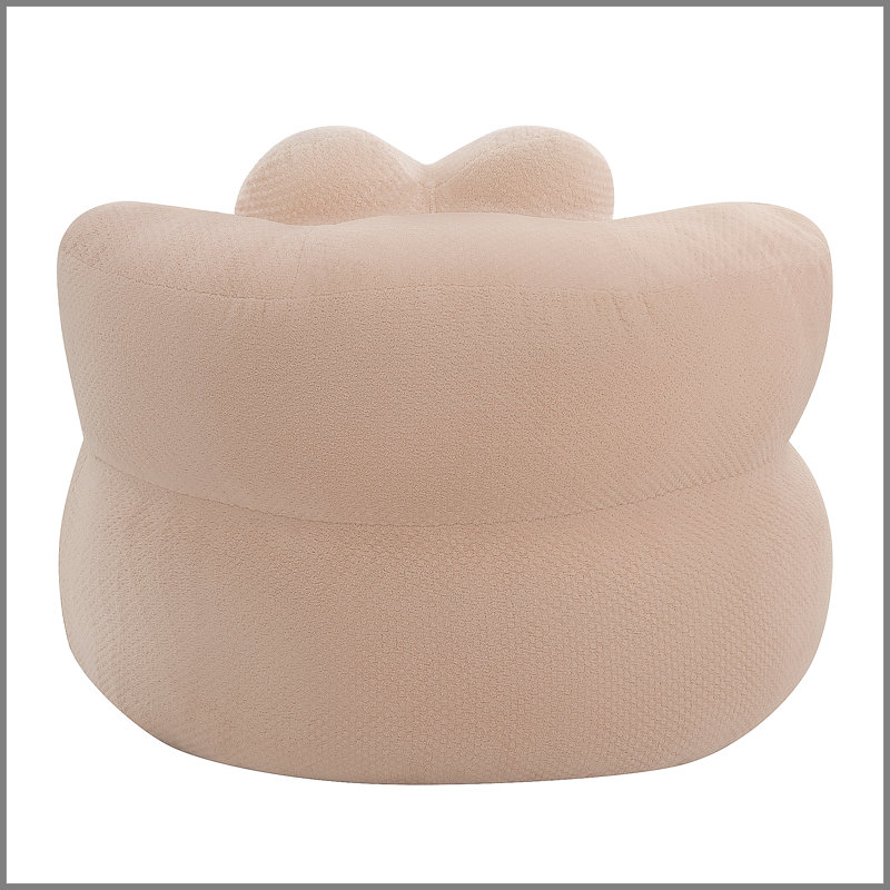 Fauteuil lounge rond surdimensionné sans structure, canapé de sol moderne en velours côtelé à assise profonde, fauteuil rond confortable et compact, canapé-lit nuage sans assemblage pour salon, velours côtelé rose à losanges