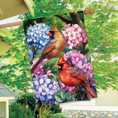 Perched Cardinals House Flag