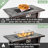 42inch Rattan Fire Pit Table with Ceramic Tile Tabletop,Glass Wind Guard and Rain Cover,Lid