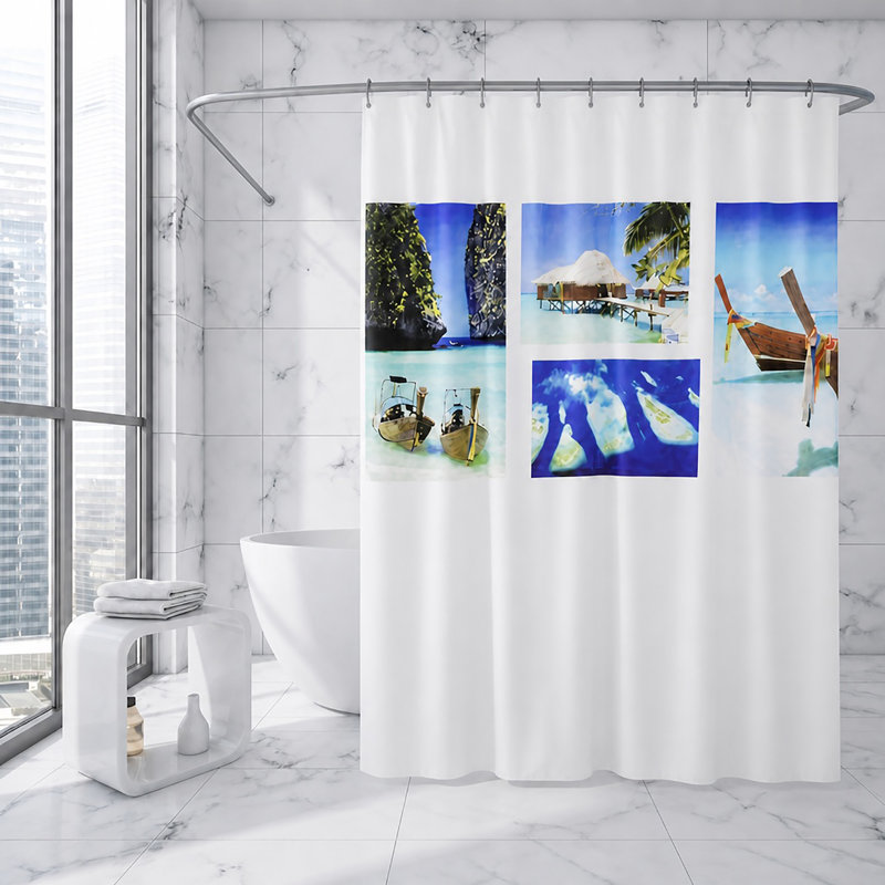 Rideau de douche en polyester Paradise Beach