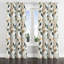 Rideaux à motif floral - Bonnet brun avec œillets - 1 panneau-657253458-657253459