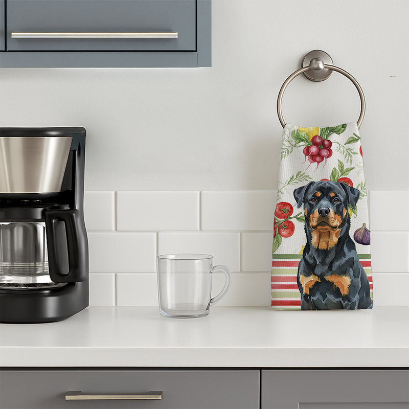 Rottweiler Vegetables Kitchen Towel, Rottweiler