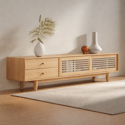 Modern simple wood color TV cabinet