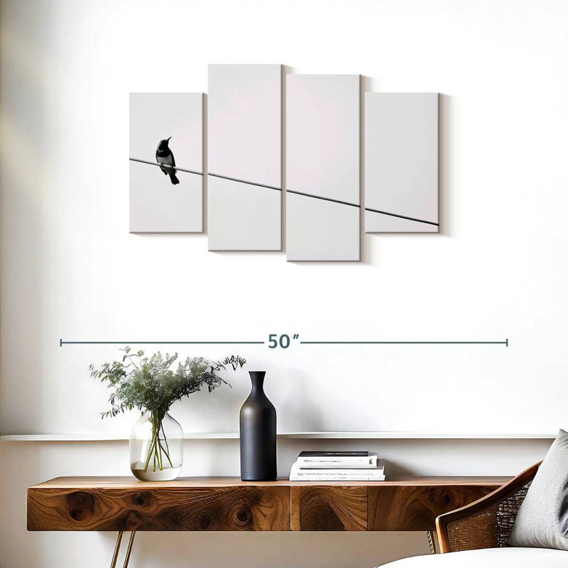 Simple Bird On Wire, H 22 po x l 36 po