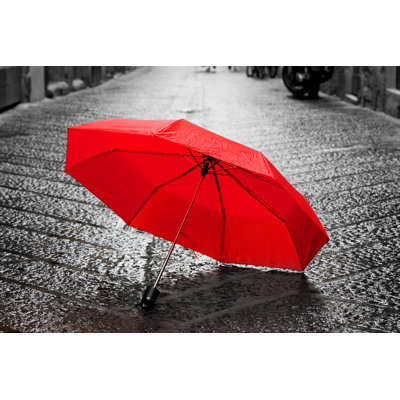 Red Umbrella - Wrapped Canvas Print