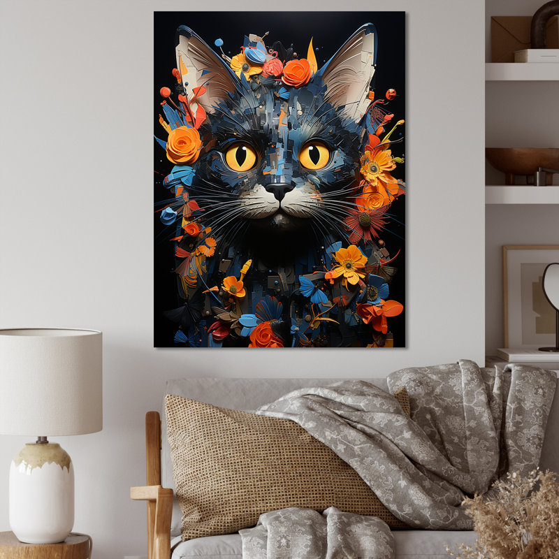 «Pixiebob Pondering Cat Collage», impressions sur toile, H 32 po x l 16 po x P 1 po, Toile tendue