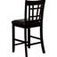 Ensemble de salle à manger avec table ronde extensible, tabourets noirs et piètement central, rangements ouverts et fermés, forme ovale, finition soignée, pour une utilisation pratique.