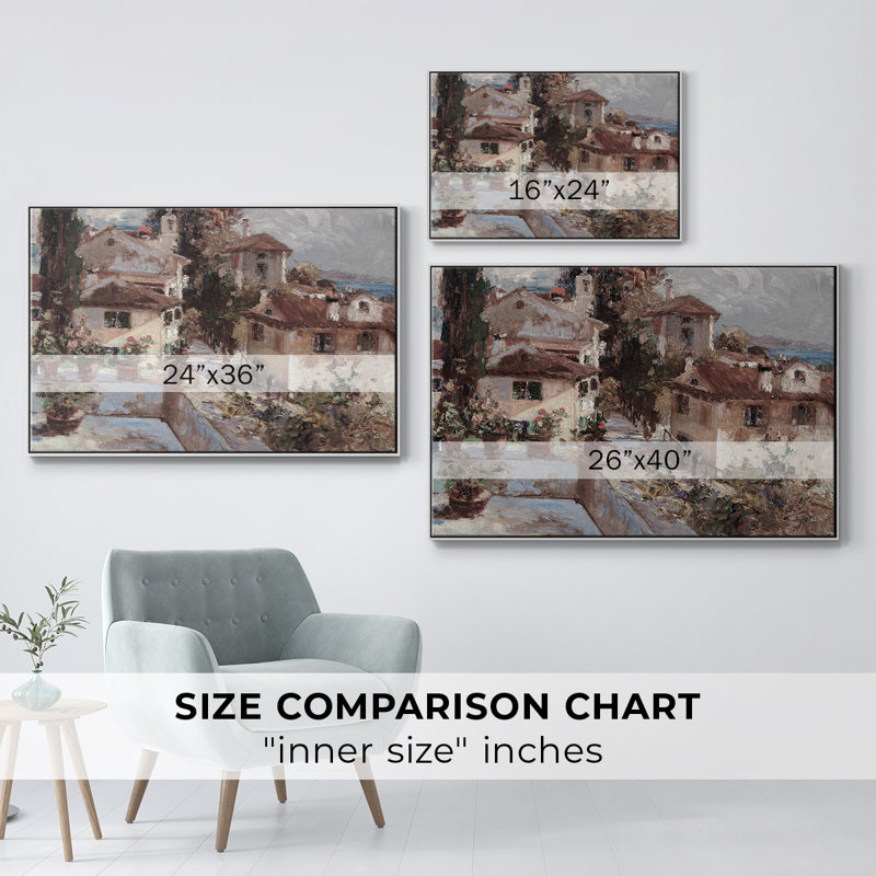 «Vintage Landscape -DCCCL XXVI» sur, Toile encadrée flottée blanche, H 25 po x l 37 po