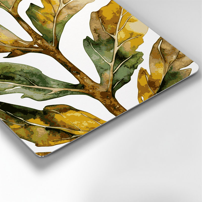 Aquarelle botanique 52, art mural en métal brun, H 12 po x l 12 po
