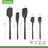 Tovolo Flex-Core All-Silicone Spatula Set of 5 for Cooking and Baking, Black-95275004