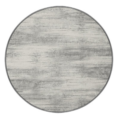 Machine Washable Abstract Gray Area Rug