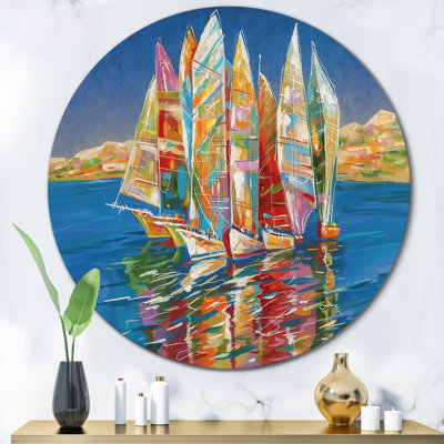 Colorful Sailboat On Blue " Colorful Sailboat On Blue "