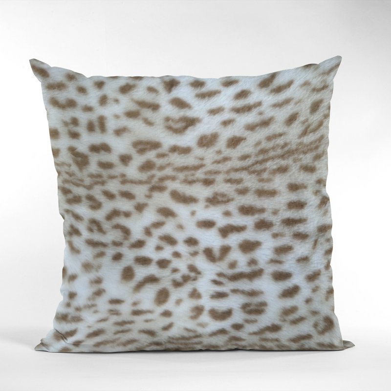 Housse de coussin rectangulaire en polyester / mélange de polyester, 12 po x 20 po, Brun / taupe, Imprimé animal