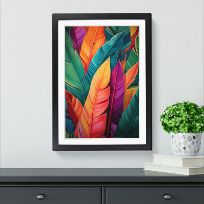 Tropical Leaf Colour Field No.2 - Single Picture Frame Print on Wood