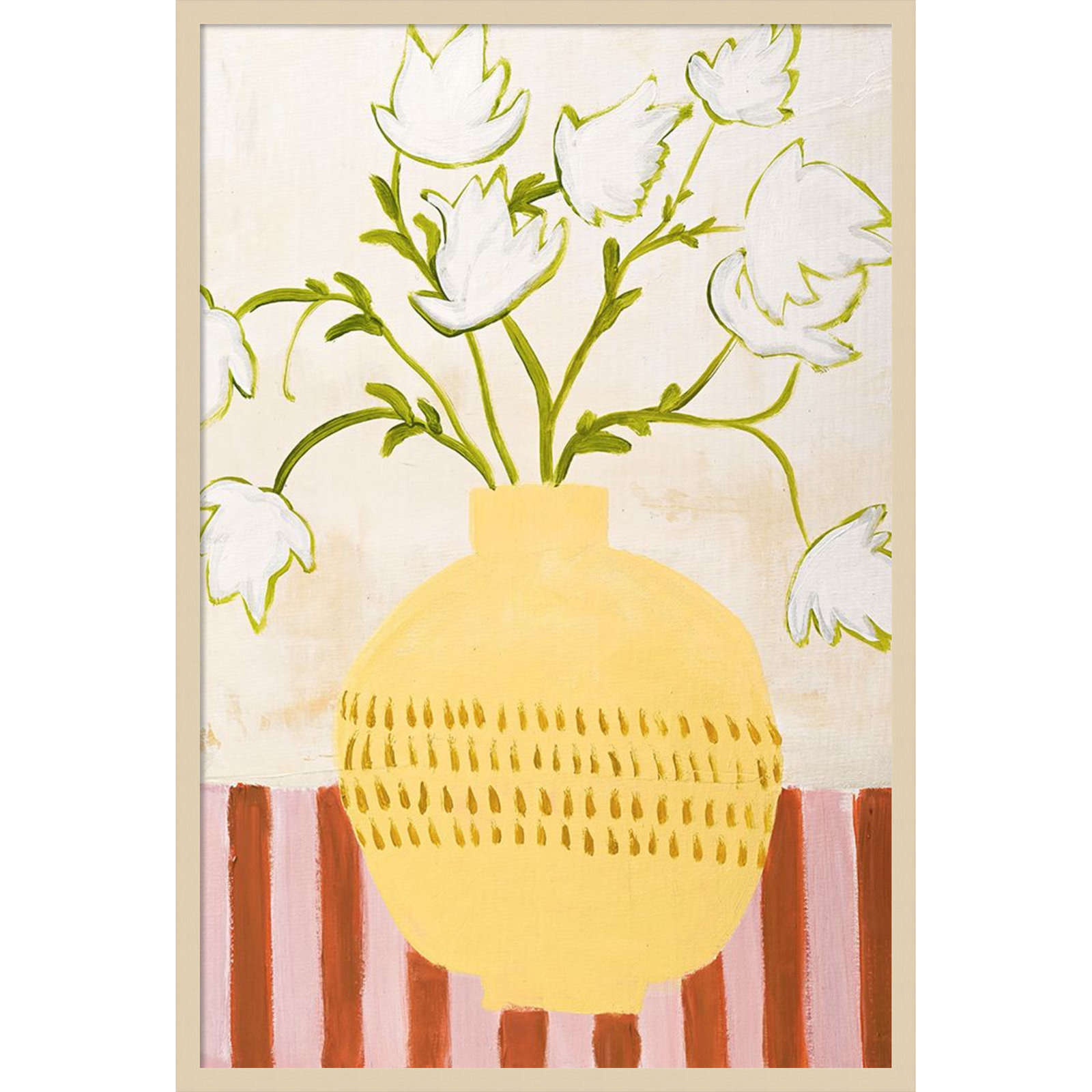 Yellow Vase Print by Design Fabrikken, 41" H x 28" W, Brown