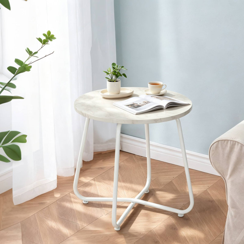 Table de bout Artemus, Plateau blanc / base blanche