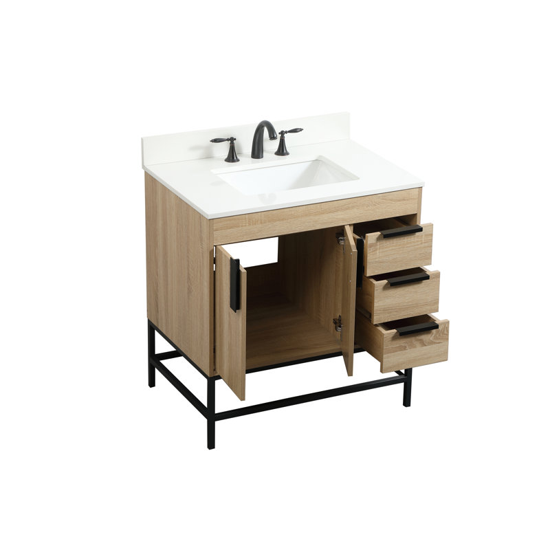 Ensemble de meuble-lavabo simple 32 po Eugene, Bois de manguier