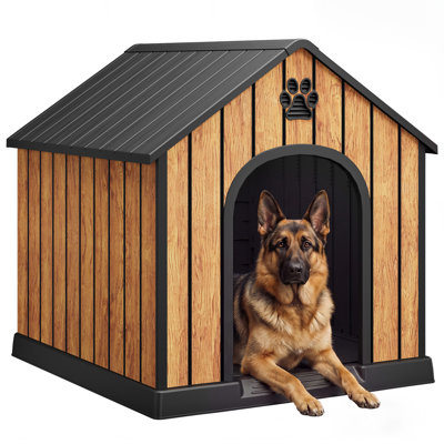 Outdoor Resin Dog Kennel – Weatherproof Large Dog House for Medium to Large Breeds
