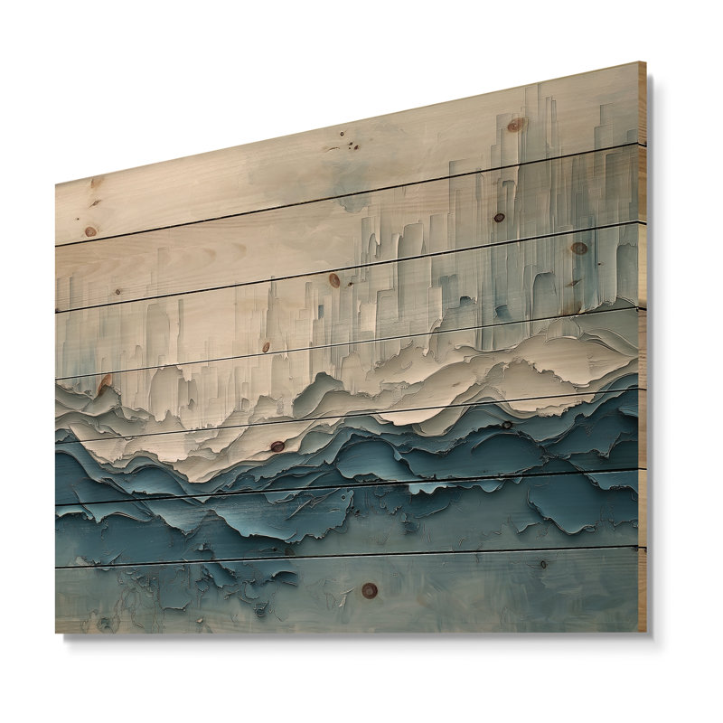 Vagues vagues de l'océan II - art mural en bois côtier - sur bois de pin naturel, H 10 po x l 20 po x P 0,78 po