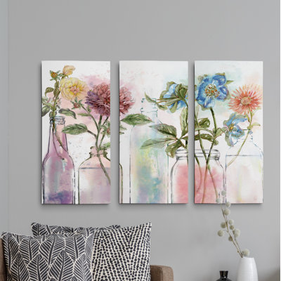 " Vintage Bottle " 3 - Pieces Painting Print