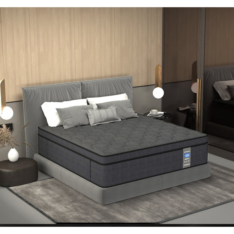 Matelas à ressorts ensachés hybride 12 po mi-ferme en mousse viscoélastique gélifiée, soulagement de la pression, isolement de mouvement, certifié CertiPUR-US