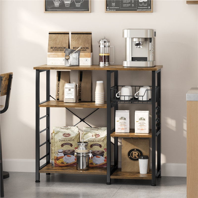 Finck 35.5 " W Kitchen Island, Rustic Brown