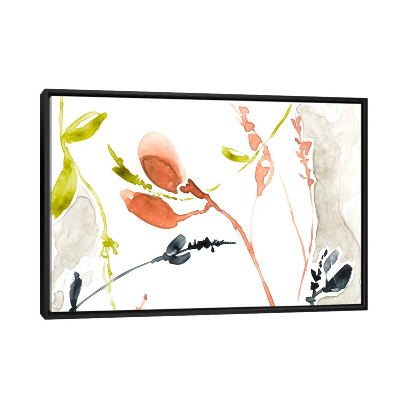 « corail et marine i », impression sur toile, H 18 po x l 26 po x P 1,5 po, Toile avec cadre noir, Pas de tapis