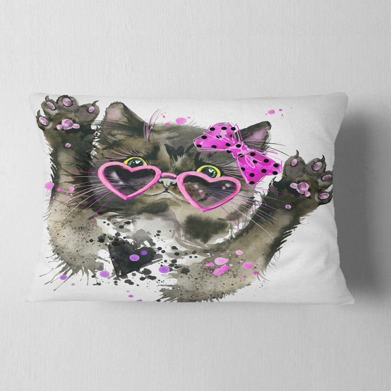 Coussin lombaire à chat amusant animaux