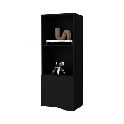 Armoire murale moderne en noir - Solution de rangement polyvalente à une porte pour la maison