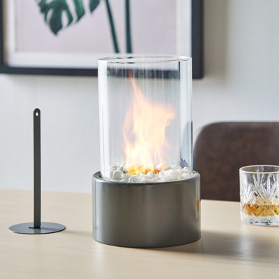 Bio-Ethanol Outdoor Tabletop Fireplace with Flame Guard