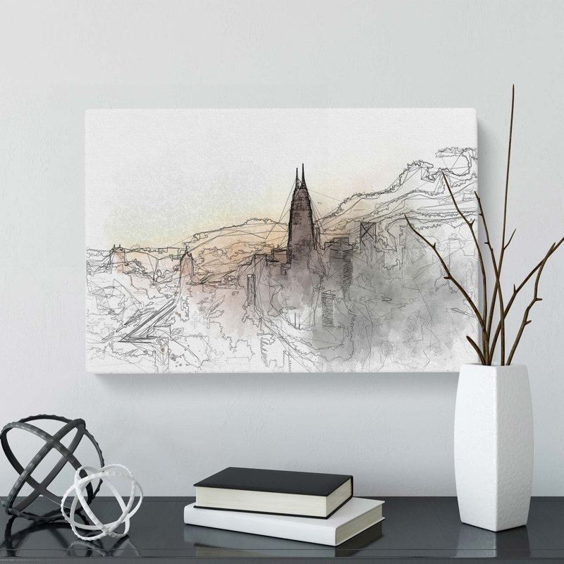 Petronas Towers Through The Clouds In Abstract - Wrapped Canvas Print, 50cm H x 76cm W x 3cm D