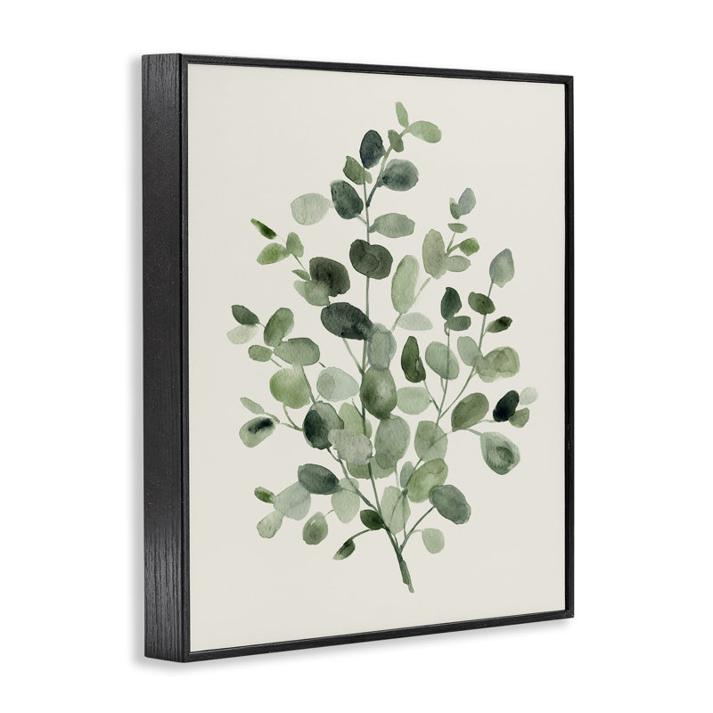 «Dappled Herb Leaves», art numérique par Carol Robinson, H 14 po x l 11 po, Giclée encadrée noir minuit