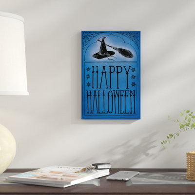 « happy halloween », art textuel sur toile tendue