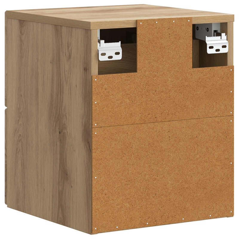 33cm W Manufactured Wood Bedside Table, Artisan Oak, 1
