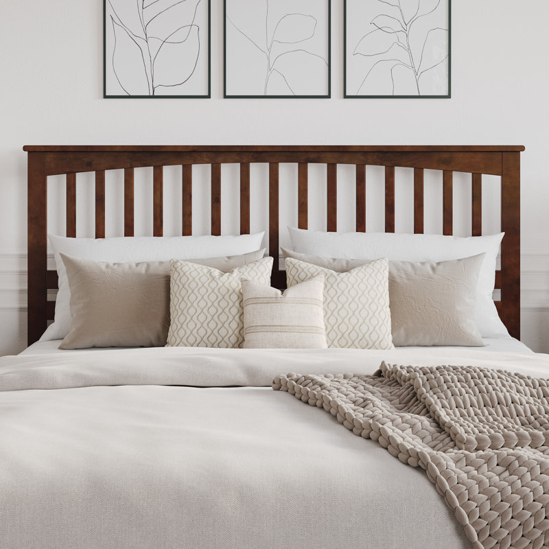 Huntsville Solid Wood Slat Headboard, Walnut, King