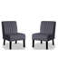 Fauteuils d'appoint modernes du milieu du siècle, velours gris et pieds en bois massif, ensemble de 2, pieds pour la décoration intérieure