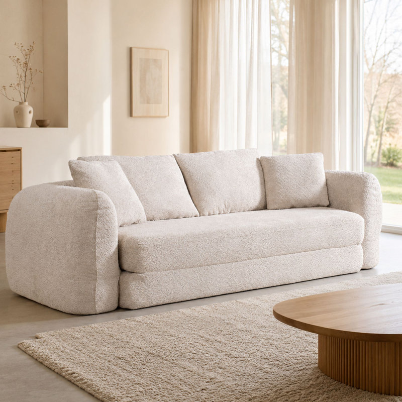 2 Seater Sofa Bed, Beige