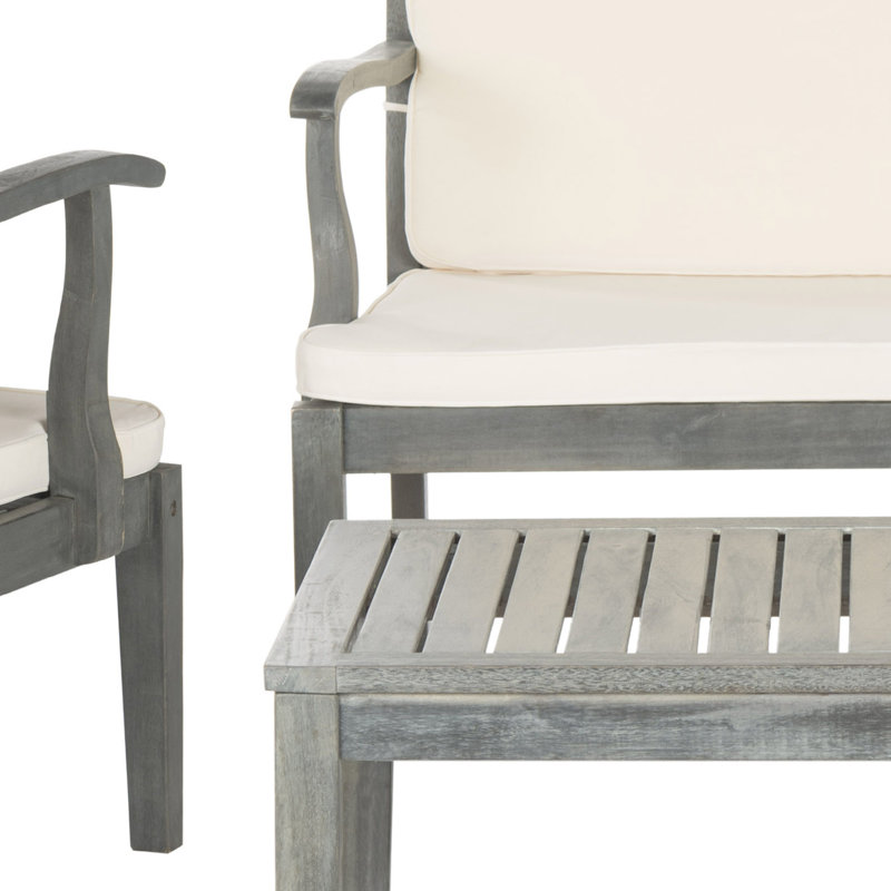 Tamaar Acacia 4 - Person Patio Conversation Set with Cushions, Ash Grey