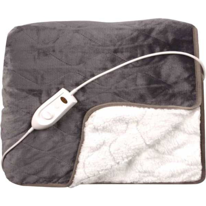 Couverture chauffante en flanelle, gris