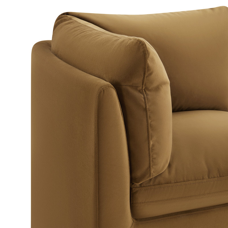 Chaise d'angle Alayaa, Velours ocre Soren