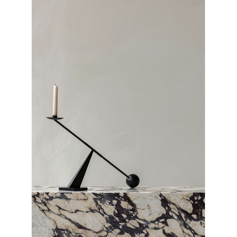 Interconnect Candlestick, Black, 10.04" H x 16.73" W x 3.54" D