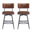 Ensemble de 2 tabourets de comptoir 26 po avec cadre en fer, coussin éponge en polyuréthane et repose-pieds.-804236493