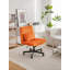 Fauteuil de bureau orange en velours avec accoudoirs en velours Criss Cross - Polyvalent pour le bureau personnel, la méditation et le maquillage