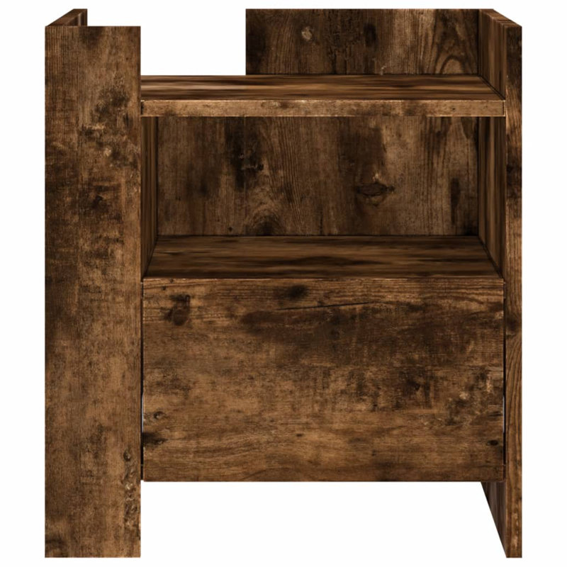Anagrace 45 cm W Bedside Table, Smoked Oak