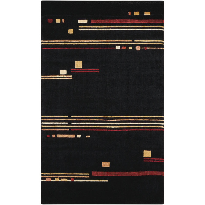 Tapis de zone noire Annelise, Rectangle 7 pi 9 po x 10 pi 10 po
