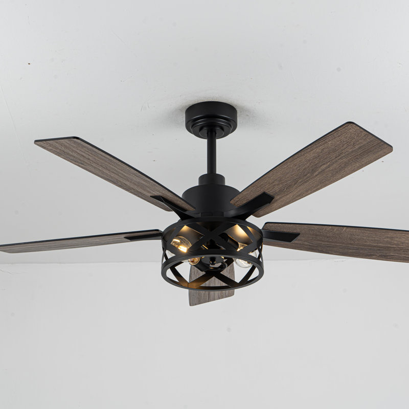Farmhouse Ceiling Fan With Dual-Color Blades And Remote Control