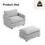 Fauteuil en velours côtelé avec repose-pieds Redenius-91901460